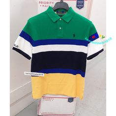 NEW POLO RALPH LAUREN MENS CLASSIC FIT STRIPED MESH POLO SHIRT GREEN MULTI LARGE NEW WITH TAG 100% Authentic Guarantee Product Details An American style standard since 1972, the Polo shirt has been imitated but never matched. Over the decades, Ralph Lauren has reimagined his signature style in a wide array of colors and fits, yet all retain the quality and attention to detail of the iconic original. This striped, relaxed version is made from Polo Ralph Lauren’s highly breathable cotton mesh, whi Ralph Lauren Mens, Silhouette Cut, Polo Collar, Polo Ralph Lauren Mens, Signature Style, Full Sleeve, Button Placket, American Style, Casual Button Down Shirts