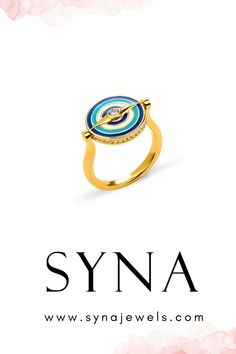 Get two looks in one with this cosmically-inspired reversible ring, which celebrates the powerful evil eye motif. While one side features colorful blue and white enamel, the other side offers rings of diamonds in 18K yellow gold. Diamonds along the edge of the eye add glamour to the design. Reversible Ring, Hand Candy, Eye Motif, Diy Jewelry Holder, Attic Storage, Razzle Dazzle, Evil Eye Ring, Dope Jewelry, Jewelry Style