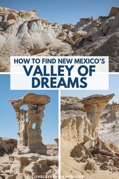 the valley of dreams with text overlay that reads how to find new mexico's valley