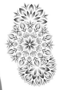 an abstract black and white drawing of a large flower on a white background with the words,