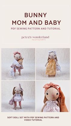 Create Adorable Bunny Dolls with Clothes Using This Pattern
Sew a beautiful bunny doll set with interchangeable clothes! Includes patterns for a long dress, bow turban, and more—perfect for confident beginner sewists. Diy Rag Dolls, Sewing Toys