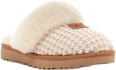 Ugg Cozy Knit Slippers, Ugg Cozy, Comfy Slippers, Shearling Slippers, Ugg Slippers, Slippers Cozy, Knitted Slippers, Faded Denim, Cozy Knit