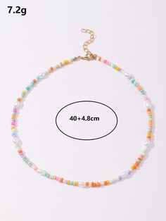 Color: Multicolor Gender: Women Material: Glass Quantity: 1 piece Style: Vacation Details: Beaded, Pearls Type: Beaded IN Length 15.7-17.6 This data was obtained from manually measuring the product, it may be off by 1-2 CM. Multicolor Heart Beads Necklace For Beach, Multicolor Heart Beads For Beach, Multicolor Beads For Summer Jewelry Making, Summer Multicolor Beaded Chain, Casual Multicolor Beaded Chain, Colorful Heart Beads Necklace For Beach, Colorful Beads For Jewelry Making In Summer, Trendy Multicolor Beaded Chain, Casual Multicolor Beaded Chain Necklace