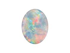 an oval white opalite on a white background