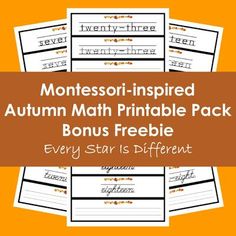 the autumn math printable pack includes five different types of writing and numbers to practice with