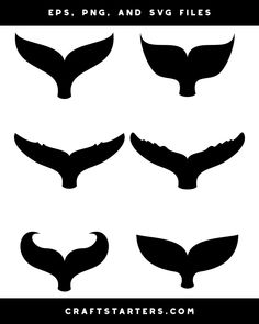 the silhouettes of whale tails are shown in black and white