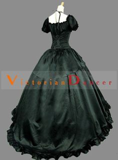 Condition: Brand New    Color: Black    Material: Cotton     Silhouette: Ball Gown    Sleeve Length: Long Sleeves    Dresses Length:Floor-Length    Neckline: Square Collar    Decoration: Bow And Ruffles    Style: Vintage    Includes: Dress Fitted Victorian Dresses For Theater, Fitted Black Victorian Dress For Theater, Vintage Black Dress For Costume Party, Black Vintage Dress For Costume Party, Black Vintage Dress For Costume, Fitted Vintage Victorian Dress For Theater, Black Vintage Victorian Dress For Wedding, Vintage Black Victorian Wedding Dress, Black Vintage Victorian Wedding Dress