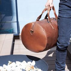 Weekends made better with Capra. Our SUBSTANTIAL #leatherduffle will stick around wherever you go. Made to last from full-grain #leather, and with comfortable #design in mind, this bad boy was born to fit all your #travel needs. Leather Overnight Bag, Mens Duffle Bag, Bag With Shoe Compartment, Linen Interior, Sports Clothes, Leather Duffle Bag, Leather Duffle, Comfortable Design, Mens Lifestyle