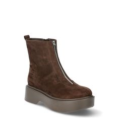 Put an uber cool spin on any outfit with the Portland Boot Company's Lug Sole Boot. Designed with an ankle-high shaft, these chunky boots have a trendy zip front and leather-like look. Fun to pair with a short skirt and tee for an edgy vibe or go classic casual with jeans and a cute top. Either way these boots are a versatile addition to your shoe collection. Only at Walmart. Size: 7.  Color: Brown.  Gender: female.  Age Group: adult. Brown Heeled Boots With Lug Sole And Round Toe, Trending Womens Boots, Casual Brown Platform Boots With Zipper Closure, Front Zip Boots, Big Boys Fashion, Brown Lace-up Boots With Lug Sole And Round Toe, Brown Ankle-high Boots With Lug Sole, Ankle-high Heeled Boots With Lug Sole And Medium Width, Flat Booties