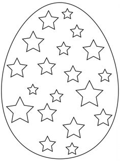 an easter egg with stars on it coloring pages for kids, free printables