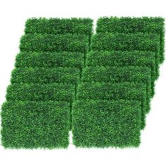 four rows of green hedges on a white background with clippings for text or image