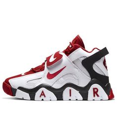 Nike Air Barrage Mid 'University Red' AT7847-102 (SNKR/Chicago Bulls) Nike Fashion Shoes, Red Wing Boots, Mens Nike Shoes, Mens Casual Dress Outfits, Stylish Sneakers, Mens Casual Dress, Red Wings, Chicago Bulls, Handbag Shoes