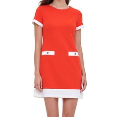 Sheath Dress Tommy Hilfiger Size: 16 New With Tag Factory Sizing: (Actual) Bust: 44"-46" (46") Waist: 40"-41" (40") Hips: 48"-50.5" (46") Faux Buttoned Pockets Tommy Hilfiger Garment Bag Included 100% Polyester Machine Wash; Tumble Dry Made In Vietnam White Tommy Hilfiger Dress For Work, Tommy Hilfiger White Dress For Work, Tommy Hilfiger Sheath Dress For Spring, Fitted Tommy Hilfiger Sheath Dress, Tommy Hilfiger Summer Knee-length Midi Dress, Chic Knee-length Tommy Hilfiger Dress, Tommy Hilfiger Fitted Sheath Dress, Tommy Hilfiger Cotton Short Sleeve Dress, Fitted Knee Length Dress