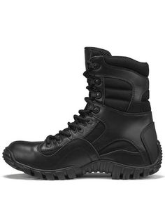 Belleville Men's TR Khyber Lightweight Military Boots, Black Slip-resistant Round Toe Combat Boots For Hiking, Slip-resistant Lace-up Combat Boots For Outdoor, Slip-resistant Leather Combat Boots For Streetwear, Combat Style Leather Waterproof Boots With Vibram Sole, Leather Combat Waterproof Boots With Vibram Sole, Leather Shock Resistant Boots For Outdoor Activities, Shock Resistant Leather Boots For Outdoor Activities, Leather Boots For Outdoor Activities With Shock Resistance, Slip-resistant Lace-up Leather Boots