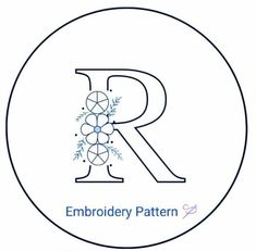 the letter r is for embroidery pattern