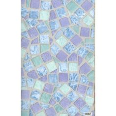 a blue and green mosaic tile wallpaper