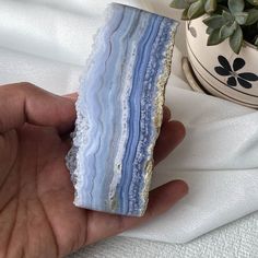 Discover the serene beauty of our Druzy Blue Lace Agate Freeform! These stunning natural blue crystals are perfect for adding a touch of tranquility to your home or workspace. *Size : 98x65mm,393g * Please make sure to zoom into all photos to see small detail and condition before purchasing. * If you would like a close-up photo or video, please send a message * Spiritual, divination, meditation tool, or decoration * Perfect gift idea * If you have any questions, please message me USEFUL INFORMAT Blue Agate Geodes With Natural Stones, Blue Agate Geodes, Handmade Blue Geodes As Gifts, Handmade Blue Geodes For Gifts, Handmade Blue Geodes As A Gift, Handmade Blue Geodes For Gift, Crystal Vibes, Crystal Aesthetic, Pretty Rocks