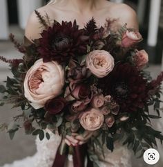 Moody Autumn Wedding Flowers, Dark And Moody Bridal Bouquet, Black Vases For Centerpieces Wedding, Dark Wedding Flowers Jewel Tones, Black And Red Boho Wedding, Dark And Moody Summer Wedding, Moody Romantic Bridal Bouquet, Moody Boho Wedding Flowers, Moody Romantic Wedding Centerpieces