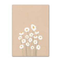 white daisies on a beige background