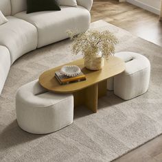 Hugg Nesting Rectangular Coffee Table | Castlery US Nesting Furniture, Clinic Aesthetic, Coffee Table Beige, Couch Coffee Table, Living Dining Room Ideas, Dc Apartment, Round Coffee Table Living Room, Disney Minimalist, Table Beige