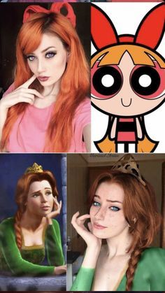 Redhead Characters Costumes, Princess Fiona, Halloween Costumes College Girls, Halloween Costumes For 3, Power Puff, Epic Cosplay, Halloween Costumes College, Fantasias Halloween, Cosplay Characters