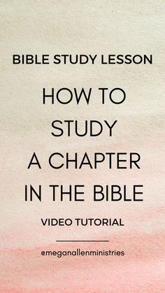 the bible text reads how to study a charter in the bible