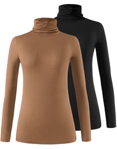 PRICES MAY VARY. MATERIAL🇺🇸The womens long sleeve turtleneck is made of 95% Modal and 5% Spandex. The turtleneck for women is loved for great stretch,skin-friendly and breathable fabric,which is very suitable for an undershirt or a basic T-shirt.The women turtleneck can give you the ultimate in luxurious comfort. DESIGN🇺🇸This T-shirt designed with long sleeve and turtleneck.This slim fitted turtleneck tops is perfect for wearing under other garment in cold days as a layering undershirt. The Turtlenecks Aesthetic, Turtleneck Aesthetic, Star Vibe, Basic Long Sleeve Shirt, Women Turtleneck, Womens Thermal, Uniform Shirts, Turtleneck Shirt, Fitted Turtleneck