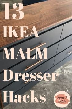 Commode Malm Ikea, Ikea Malm Desk, Ikea Malm Drawers, Dresser Island, Malm Hack, Malm Chest Of Drawers, Ikea Dresser Makeover, Malm Drawers, Organized Bedroom