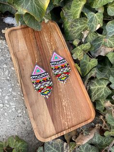 Abstract colorful beaded earrings, Fringe earrings, seed bead earrings, Native earrings, Boho chic style earrings, Dangle beaded earrings ♥𝑇ℎ𝑒 𝑝𝑎𝑡𝑡𝑒𝑟𝑛 𝑜𝑓 𝑡ℎ𝑖𝑠 𝑒𝑎𝑟𝑟𝑖𝑛𝑔 𝑖𝑠 𝑐𝑟𝑒𝑎𝑡𝑒𝑑 𝑏𝑦 𝐾𝑎𝑍𝑒𝐵𝑒𝑎𝑑𝐽𝑒𝑤𝑒𝑙𝑟𝑦 ♥𝑀𝑎𝑑𝑒 𝑢𝑠𝑖𝑛𝑔 𝑓𝑟𝑒𝑒ℎ𝑎𝑛𝑑 𝑏𝑒𝑎𝑑𝑖𝑛𝑔 𝑤𝑜𝑣𝑒𝑛 𝑡𝑒𝑐ℎ𝑛𝑖𝑞𝑢𝑒𝑠 𝑤𝑖𝑡ℎ 𝑠𝑡𝑟𝑜𝑛𝑔 𝑠𝑦𝑛𝑡ℎ𝑒𝑡𝑖𝑐 𝑡ℎ𝑟𝑒𝑎𝑑. ♥𝑇ℎ𝑒 𝑠𝑖𝑧𝑒 𝑜𝑓 𝑡ℎ𝑒 𝑠𝑒𝑒𝑑 𝑏𝑒𝑎𝑑𝑠 𝑢𝑠𝑒𝑑 𝑖𝑠 2 𝑚𝑖𝑙𝑙𝑖𝑚𝑒𝑡𝑒𝑟𝑠 𝑎𝑛𝑑 𝑏𝑒𝑎𝑑𝑠 𝑎𝑟𝑒 ℎ𝑖𝑔ℎ 𝑞? Colorful Tiny Beads Dangle Earrings, Colorful Dangle Earrings With Tiny Beads, Handmade Colorful Beaded Drop Earrings, Trendy Dangle Beaded Earrings For Festivals, Summer Beaded Chain Drop Earrings, Trendy Beaded Dangle Earrings For Festival, Multicolor Beaded Chain Earrings For Summer, Trendy Festival Dangle Beaded Earrings, Traditional Multicolor Beaded Earrings With Beaded Chain