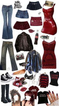 #rockstar #rockstargirlfriend #aesthetic #outfits #rockstargirlfriendaesthetic #darkred Rock Aesthetic Outfits, Rockstar Aesthetic Outfits, Girlfriend Clothes, Modest Girly Outfits, Rock Star Outfit, Rockstar Girlfriend, Rockstar Aesthetic, Estilo Indie, Downtown Outfits