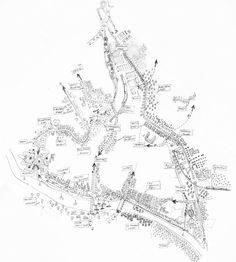 a black and white drawing of a city map