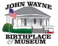 john wayne's birth place and museum is featured in this t - shirt design