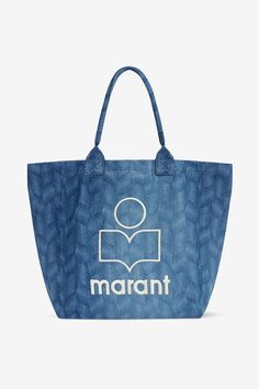 ISABEL MARANT YENKY LOGO TOTE BAG Denim Tote Bags, Denim Tote, Printed Denim