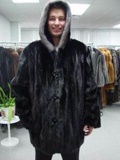 DESCRIPTION: VERY STYLISH BLACK MINK FUR CAR COAT FOR MEN.... BRAND NEWPRODUCED WITH QUALITY AND SELECTED MINK FUR PELTS....FULLY LET OUT....ACCENTUATED WITH FIXED HOOD WITH IRIS BLUE MINK FUR TRIM , COMFORTABLE SLEEVES, FRONT BUTTON CLOSURES..SOFT, SMOOTH AND LIGHTWEIGHT.... WILL DEFINITELY KEEP YOU WARM AND STYLISHGREAT PRICE...DO NOT MISS THIS GREAT OFFER MEASUREMENTS: Size: MADE TO MEASUREMENT LENGTH: 33" SLEEVES: as needed ARGO1846 Oliverfurs 9250 Parc Ave. #204, Montreal, Quebec, H2N 1Z2, Canada www.oliverfurswholesale.com oliver@oliverfurswholesale.com Toll free: 1-866-845-9997 International: 1-514-845-9997 Black Long Sleeve Fur Coat With Pockets, Classic Long Sleeve Mink Outerwear, Black Fur Coat With Pockets For Fall, Classic Black Hooded Outerwear, Classic Black Long Sleeve Fur Coat, Luxury Black Long Sleeve Fur Coat, Coat For Men, Blue Iris, Montreal Quebec