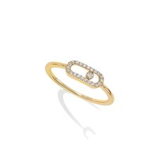 Messika Jewelry - YELLOW GOLD DIAMOND RING MOVE UNO | Manfredi Jewels Pave Diamond Band, French Luxury, Yellow Gold Diamond Ring, Rose Gold Diamond Ring, Pave Diamond Ring, Luxury Rings, New Year Gift, Pave Ring, Women Ring