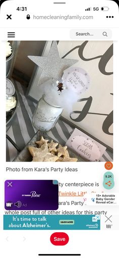 an instagram page with a star on the top and other posts below it that include photos from kera's party ideas