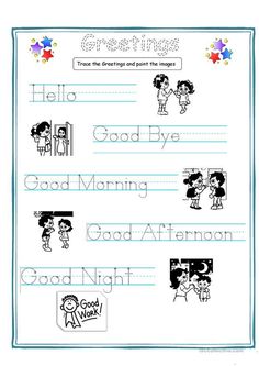 the worksheet for writing good morning and good night with pictures on it, which includes