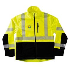 Xtreme Visibility™ Xtreme-Flex™ Soft Shell Yellow Jacket Functional Nylon Outerwear For Protection, Durable Long Sleeve Sports Outerwear, Black Reflective Outerwear For Outdoor, Reflective Black Outerwear For Outdoor Activities, Yellow Jacket, Soft Shell, Cloth Bags, Puma Jacket, Make It