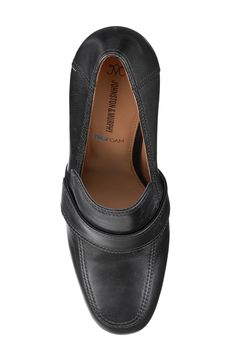 Supple and sleek leather defines the look of a pointy-toe pump fashioned with a cushy TRUFOAM footbed for added comfort. 3 1/4" heel Cushioned TRUFOAM footbed Leather upper and lining/rubber sole Imported Business Slip-on Heels With Pointed Toe, Chic Slip-on Court Shoes For Work, Fitted Business Casual Loafers With Closed Toe, Slip-on Closed Toe Court Shoes For Work, Slip-on Court Shoes For Work, Fitted Closed Toe Loafers For Office, Formal Slip-on Court Shoes With 4-inch Heel, Office Loafers With Pointed Toe And Medium Width, Slip-on Closed Toe Court Shoes For Office