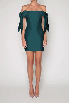 Isabella Silk and Wool Mini Dress – ALEXIA MARÍA School Dropout, Fashion School, Mini Dresses Summer, Mini Dresses, Fitted Bodice, Formal Wear, Summer Collection, Timeless Elegance, Off The Shoulder