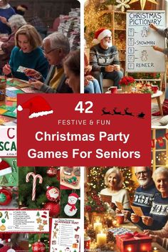 christmas party games for seniors to play in the holiday season, including festive fun