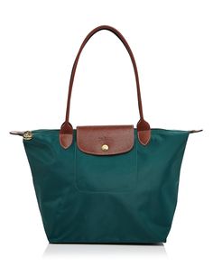 Longchamp Le Pliage Medium Shoulder Tote | Bloomingdale's Nylon Shoulder Bag With Handle Drop, Nylon Bags With Handle Drop For Everyday Use, Nylon Shoulder Bag With Handle Drop For Everyday Use, Packable Green Shoulder Bag, Le Pliage Medium, Longchamp Le Pliage Medium, Long Champ, Pretty Purses, Longchamp Tote