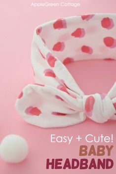 an easy and cute baby headband with hearts on it