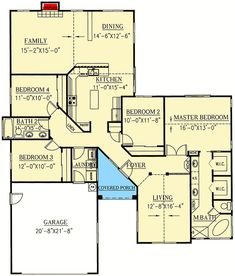 the floor plan for a home with two master suites