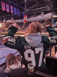 the back of a hockey jersey at a sporting event