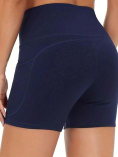 Waist Line:High Waist \nDetails:Pocket \nFit Type:Skinny \nColor:Black \nPattern Type:Plain \nFabric:High Stretch \nCare Instructions:Hand wash or professional dry clean \nPockets:No \nSheer:No \n Womens Biker Shorts, Gym People, Sports Shorts Women, Athlete Workout, Running Fitness, Women Sports, Lady Biker, Fitness Yoga, Sports Shorts