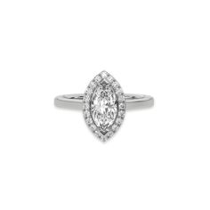 This white gold ring is made with a marquise solitaire diamond set in a two-prong setting in top view Marquise Solitaire, Fancy Color Diamond Ring, Colored Diamond Rings, Halo Necklace, Halo Earrings, Halo Earrings Studs, Marquise Cut Diamond, Vs Diamond, Solitaire Diamond