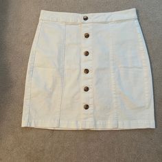 Nwt White Denim Button Down Skirt, Size 10 Tall. White Tweed Skirt, Navy Pleated Skirt, Black And White Tweed, Leopard Print Skirt, Wool Mini Skirt, Animal Print Skirt, Black Pleated Skirt, Velvet Shorts, Navy Skirt