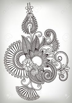 an abstract floral design in black and white