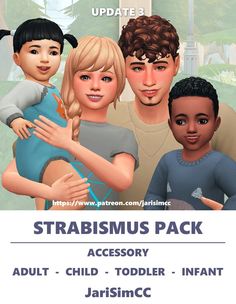 a group of people standing next to each other in front of a sign that says stabismus pack